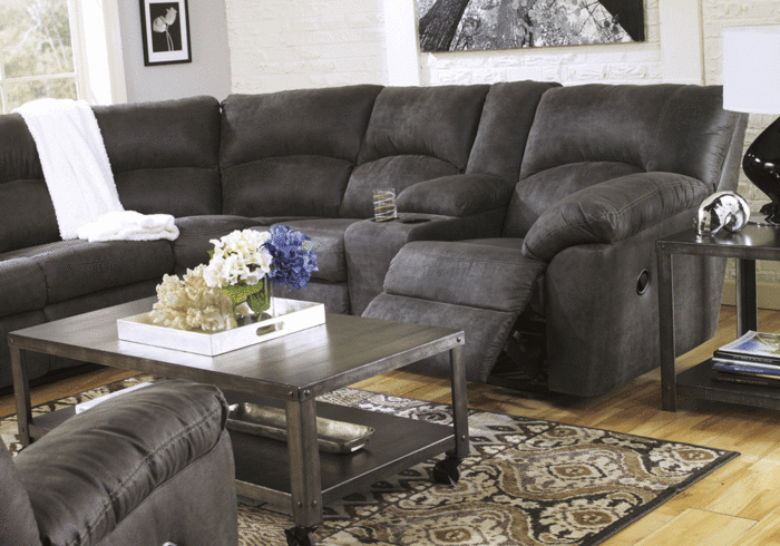 Tambo Pewter 2 Piece Reclining Sectional - Image 3