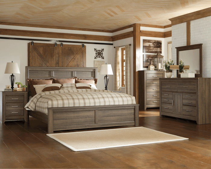 Juararo Dark Brown Panel King Bedroom Set