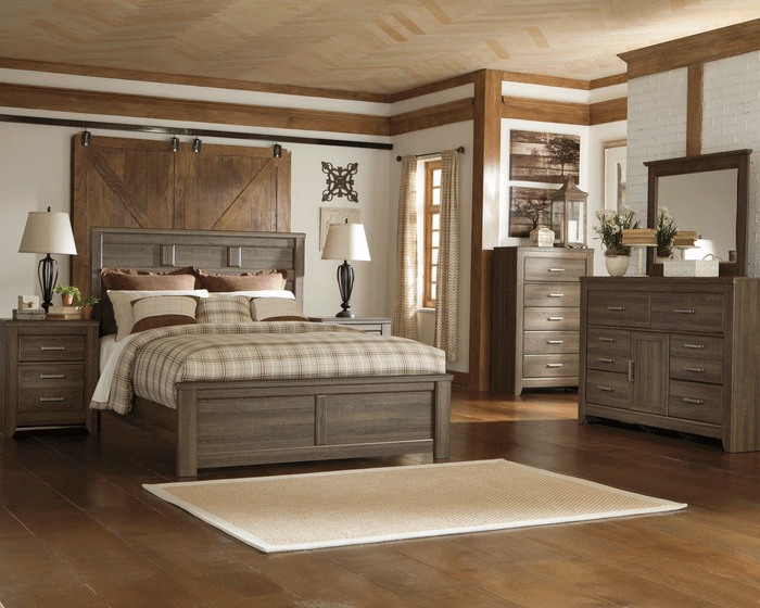 Juararo Dark Brown Panel Queen 4-Piece Bedroom Set