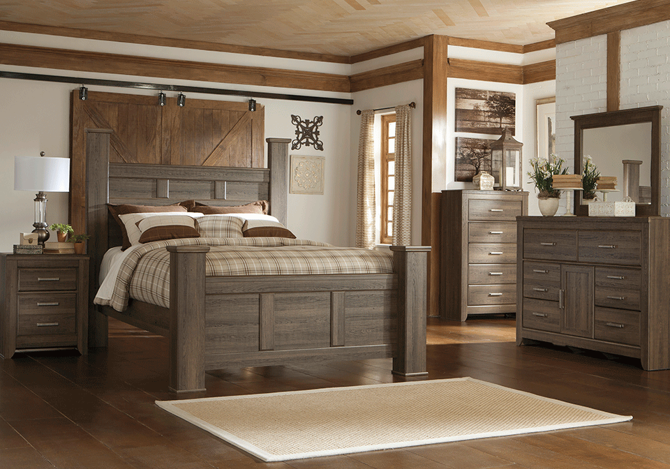 Juararo Dark Brown Poster Queen Bedroom Set
