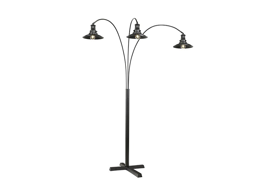 Alternative view of Sheriel Black Metal Arc Lamp