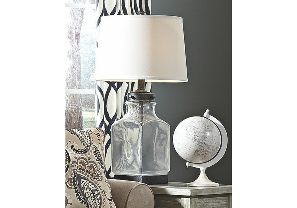 Sharolyn Transparent/Silver Glass Table Lamp