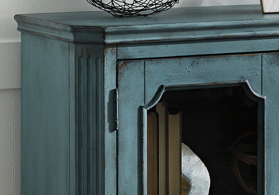 Mirimyn Antique Teal Door Accent Cabinet - Image 3
