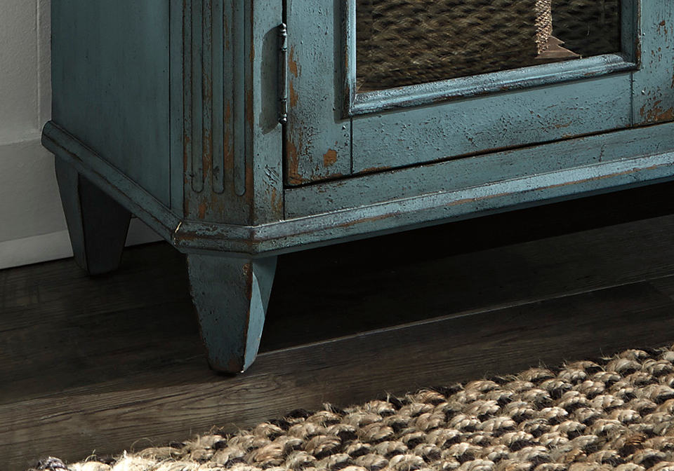 Mirimyn Antique Teal Door Accent Cabinet - Image 4