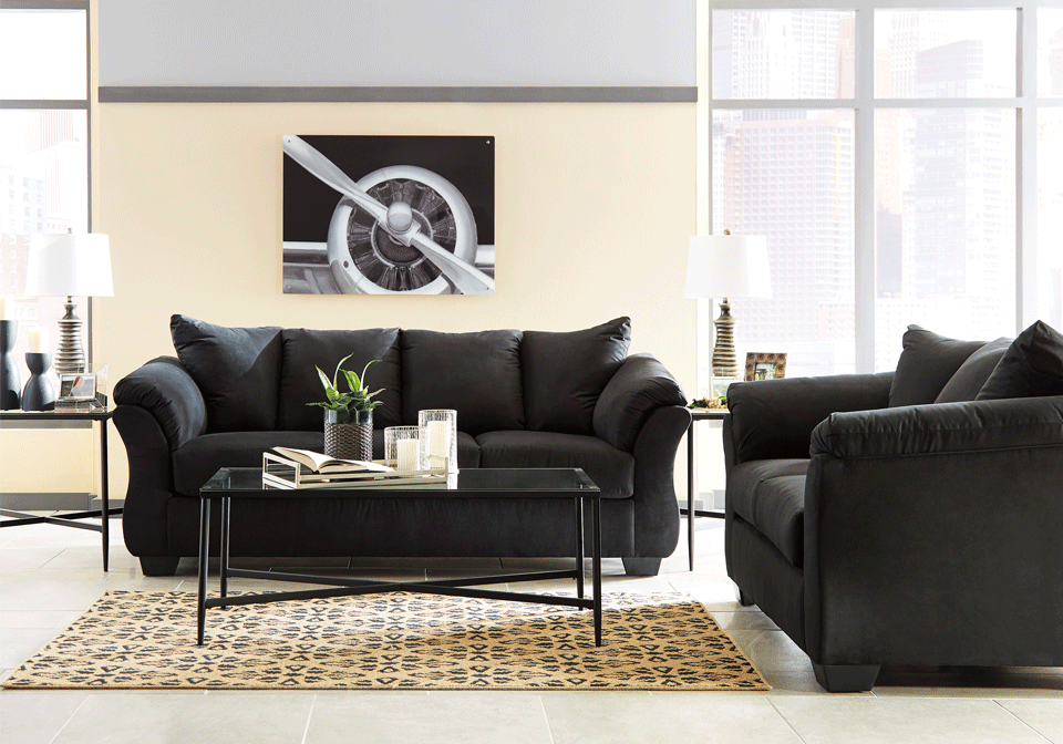 Darcy Black Sofa Set