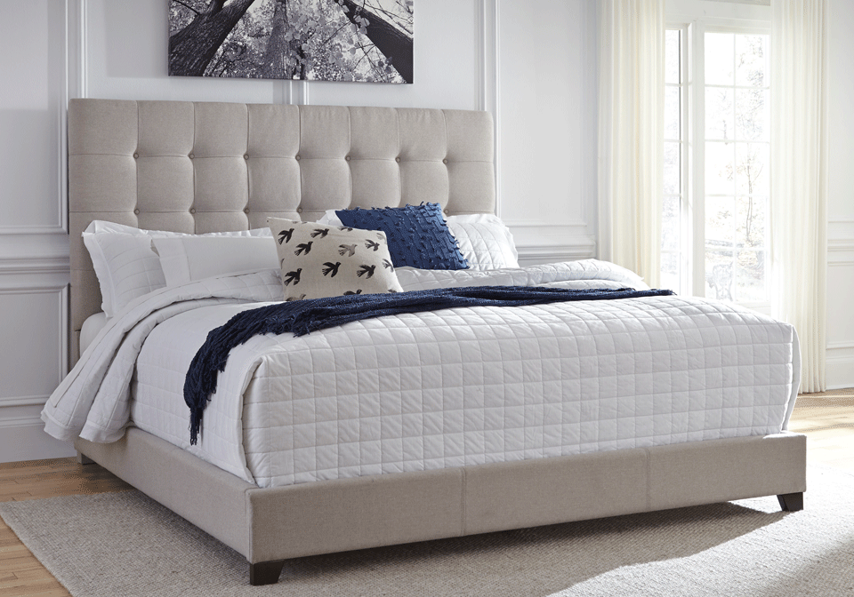 Alternative view of Dolante Beige Queen Upholstered Bed