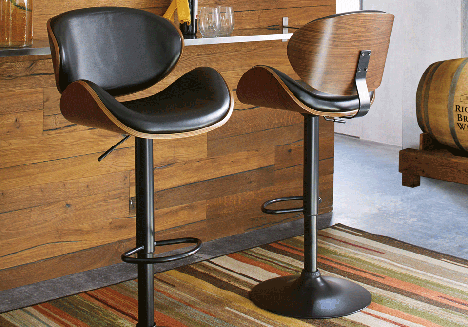 Bellatier High Back Brown Barstool