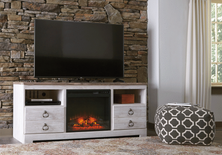 Willowton TV Stand with Fireplace