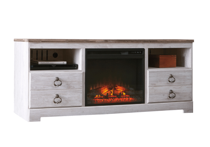 Alternative view of Willowton TV Stand with Fireplace