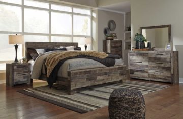 Derekson Multi-Gray King Panel Bedroom Set