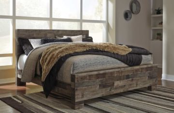 Derekson Multi-Gray King Panel Bed