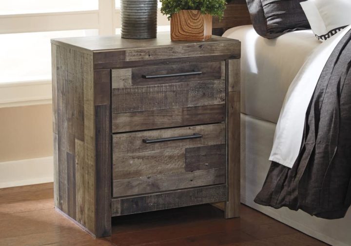 Derekson Multi-Gray Two Drawer Nightstand