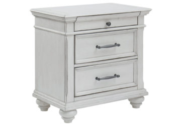 Alternative view of Kanwyn Whitewash 3 Drawer Nightstand