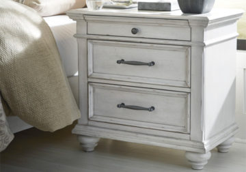 Kanwyn Whitewash 3 Drawer Nightstand