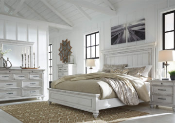 Kanwyn Whitewash Queen Panel Bedroom Set