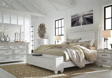 Kanwyn Whitewash King Panel Storage Bedroom Set