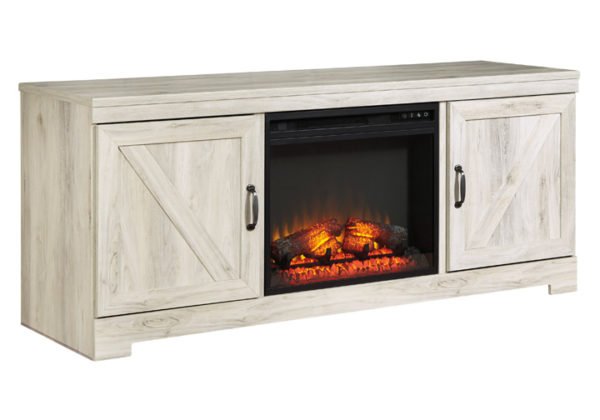 Bellaby White TV Stand w/ Fireplace Insert - Image 2