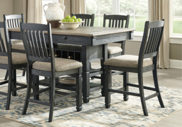 Alternative view of Tyler Creek Two-Tone Black Upholstered Barstool