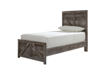 Alternative view of Wynnlow Gray Twin Crossbuck Panel Bed