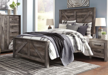 Wynnlow Gray Queen Crossbuck Panel Bed