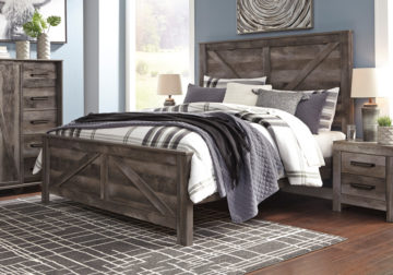 Wynnlow Gray King Crossbuck Panel Bed