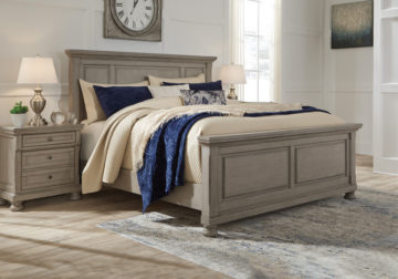 Lettner Light Gray King Panel Bed