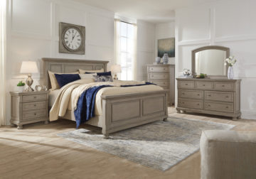 Lettner Light Gray King Panel Bedroom Set
