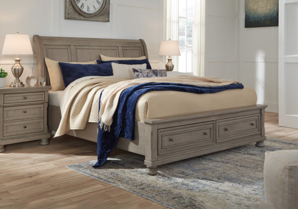 Lettner Light Gray Queen Sleigh Storage Bedroom Set - Image 2