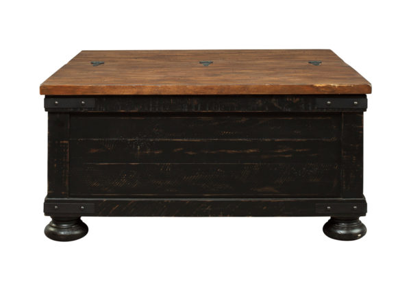 Valebeck Black/Brown Square Lift Top Cocktail Table - Image 3
