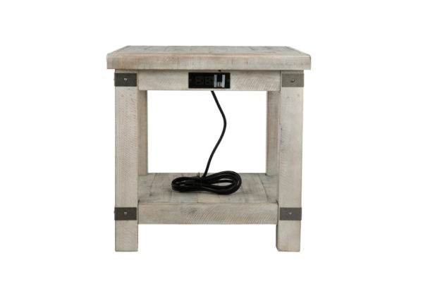 Carynhurst White Wash Gray Rectangular End Table - Image 3