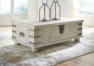 Carynhurst White Wash Gray Lift Top Cocktail Table