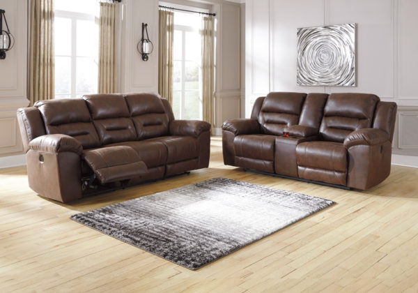 Stoneland Chocolate Power Reclining Sofa Set - Image 2