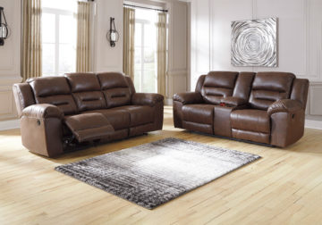 Stoneland Chocolate Reclining Sofa Set