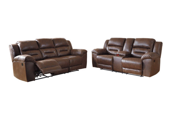Stoneland Chocolate Reclining Sofa Set - Image 2