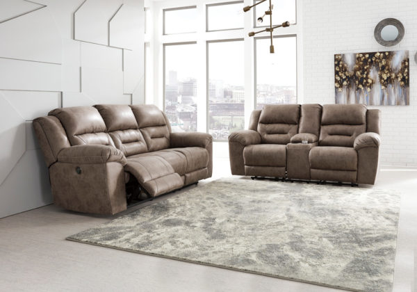 Stoneland Fossil Reclining Sofa Set - Image 2