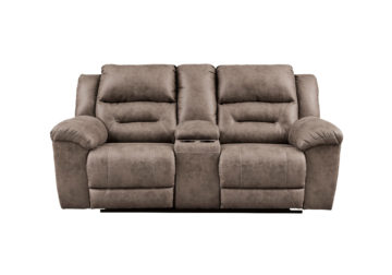 Alternative view of Stoneland Fossil Reclining Loveseat w/Console