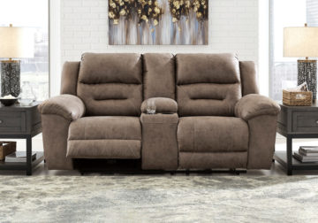 Stoneland Fossil Power Reclining Loveseat w/Console