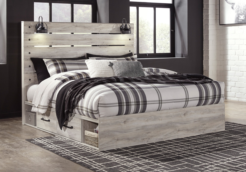 Cambeck King 4 Drawer Side Storage Bed