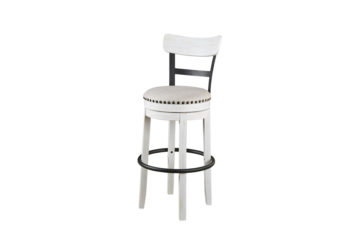 Alternative view of Valebeck White Tall Upholstered Swivel Barstool