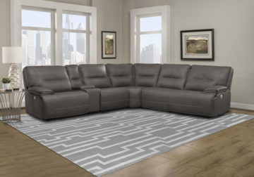 Augustine Gray 6-Piece Power Reclining Sectional