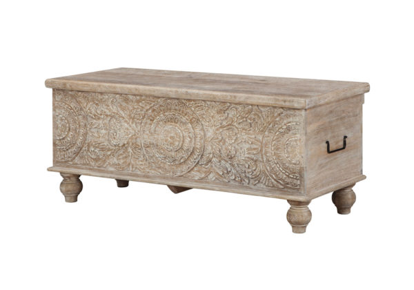 Fossil Ridge Beige Storage Bench - Image 3