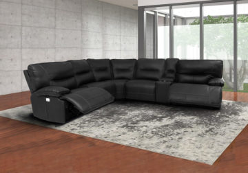 Alternative view of Augustine Black 6-Piece Power Reclining Sectional