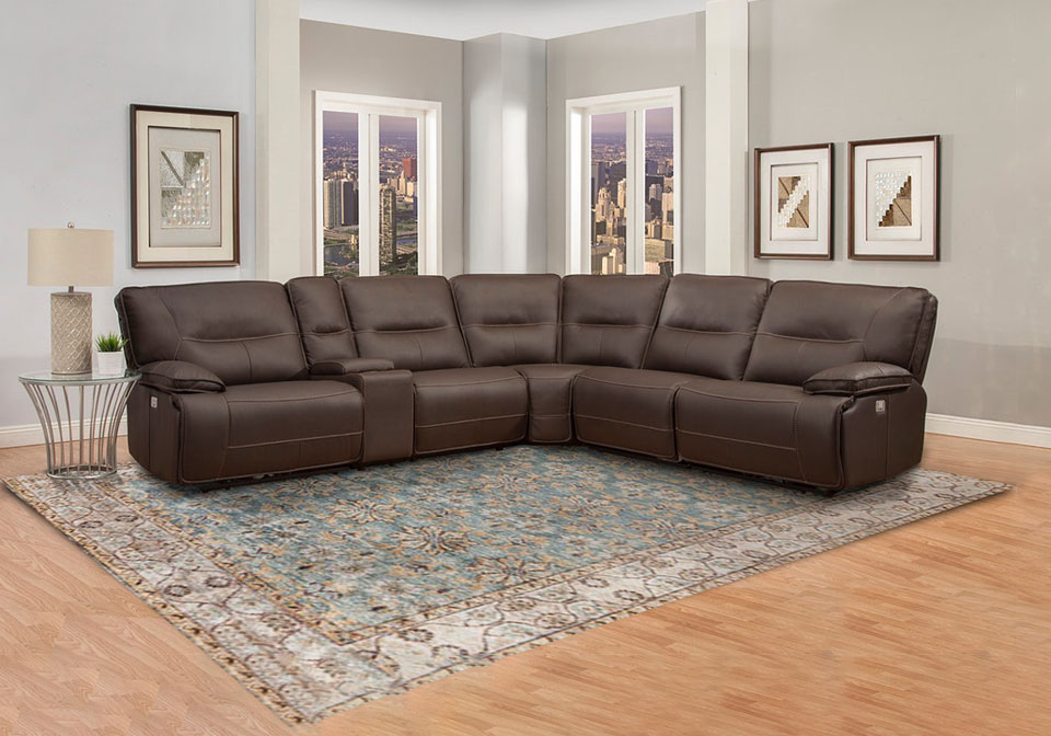 Augustine Brown 6-Piece Power Reclining Sectional
