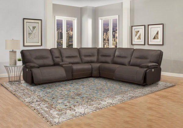 Augustine Brown 6-Piece Power Reclining Sectional - Image 2