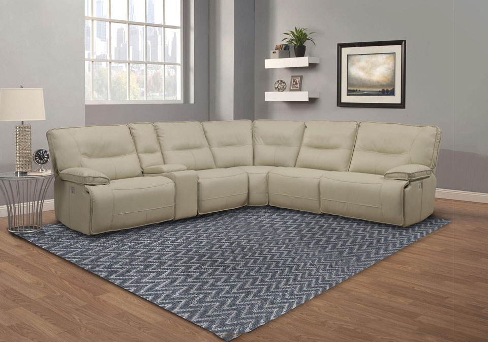 Augustine Cream 6-Piece Power Reclining Sectional