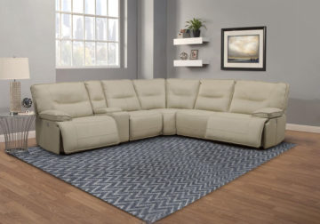 Alternative view of Augustine Cream 6-Piece Power Reclining Sectional