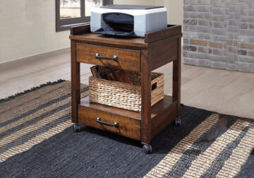 Baldridge Rustic Brown Printer Stand