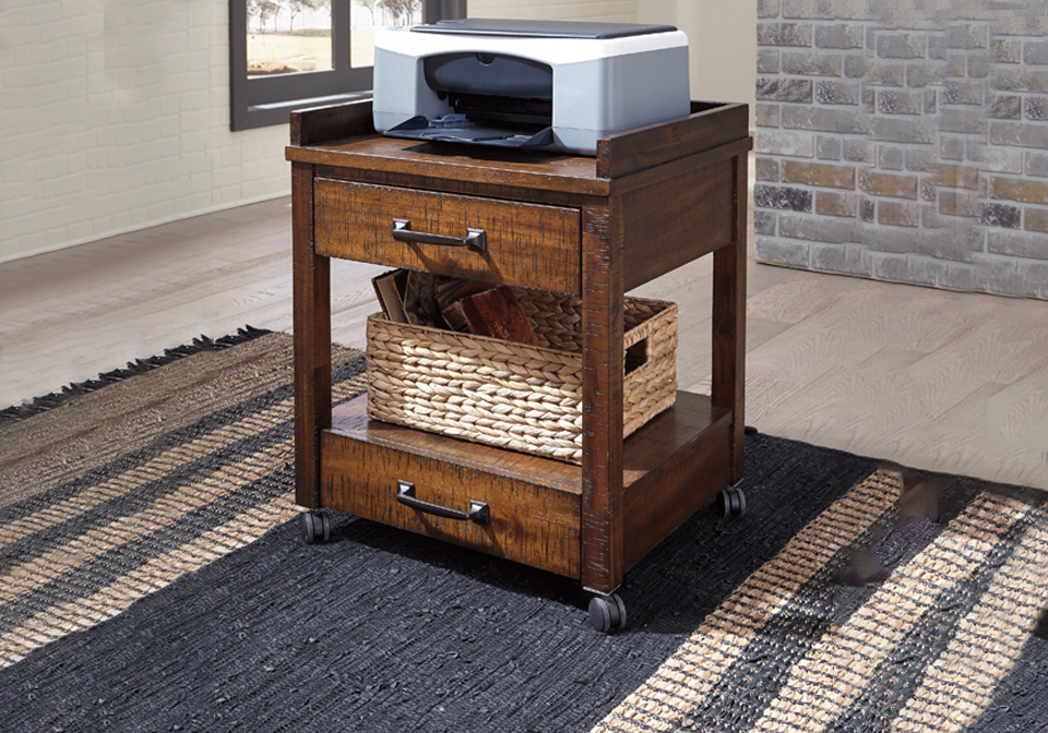 Baldridge Rustic Brown Printer Stand