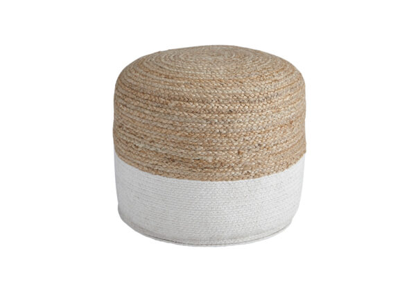 Sweed Valley White/Natural Pouf - Image 2