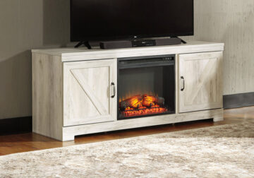 Bellaby Whitewash TV Stand w/Fireplace